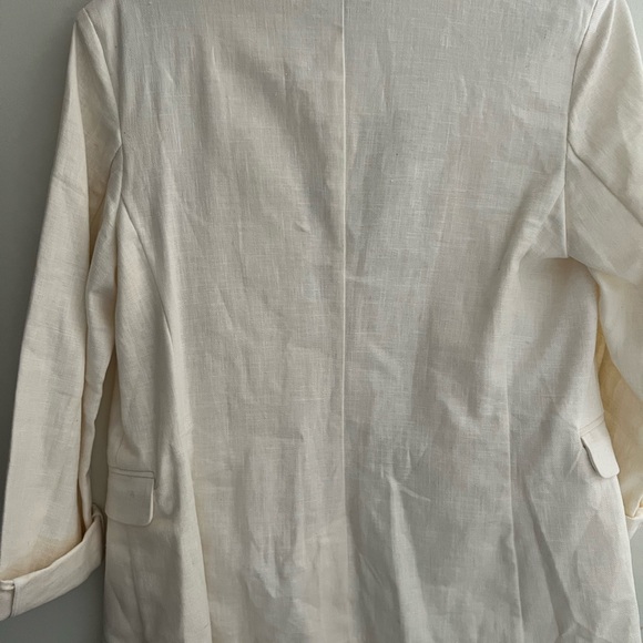 Bershka Linen Blend Off-White Blazer Size Large - Picture 8 of 9
